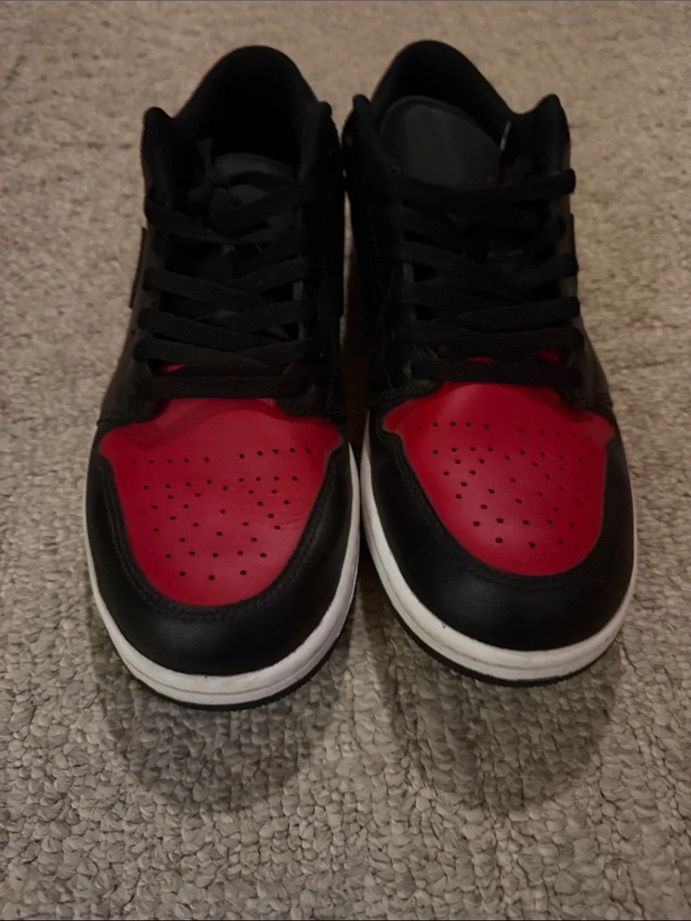 Nike Air-Jordan Men’s Low-Top Sneakers — Black/Red 11.5
